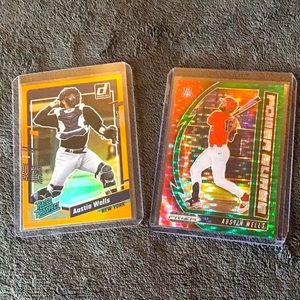 Austin Wells 2023 Donruss #83 Austin Wells Orange Holo Rated Prospect RC